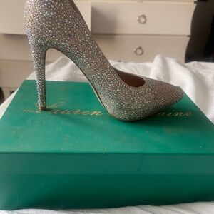 Lauren Lorraine Sparkling Silver Heels
